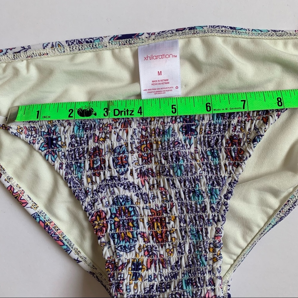Xhilaration Size Medium Boho Smocked Paisley String Bikini Bottom NWT - Picture 9 of 14
